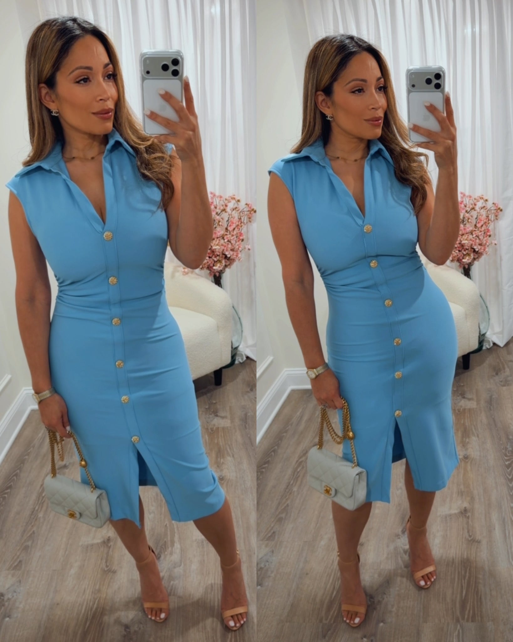 MALLENA MIDI DRESS- BLUE
