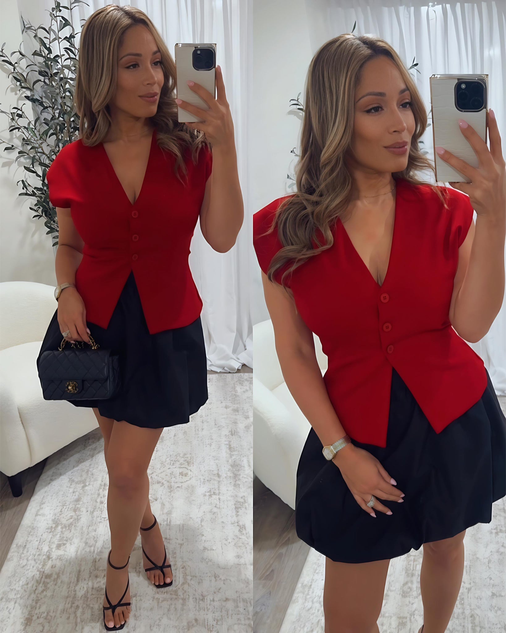 WESTIN FITTED VEST TOP-BURGUNDY