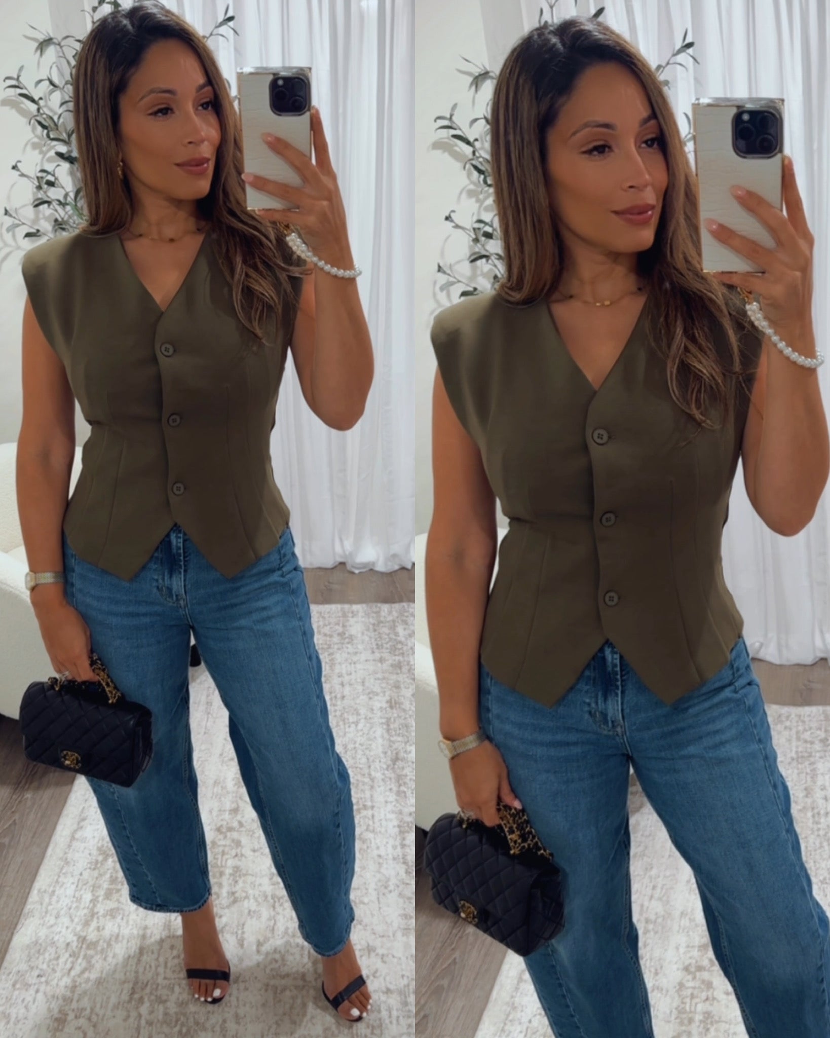 woman's V-neck knit vest top