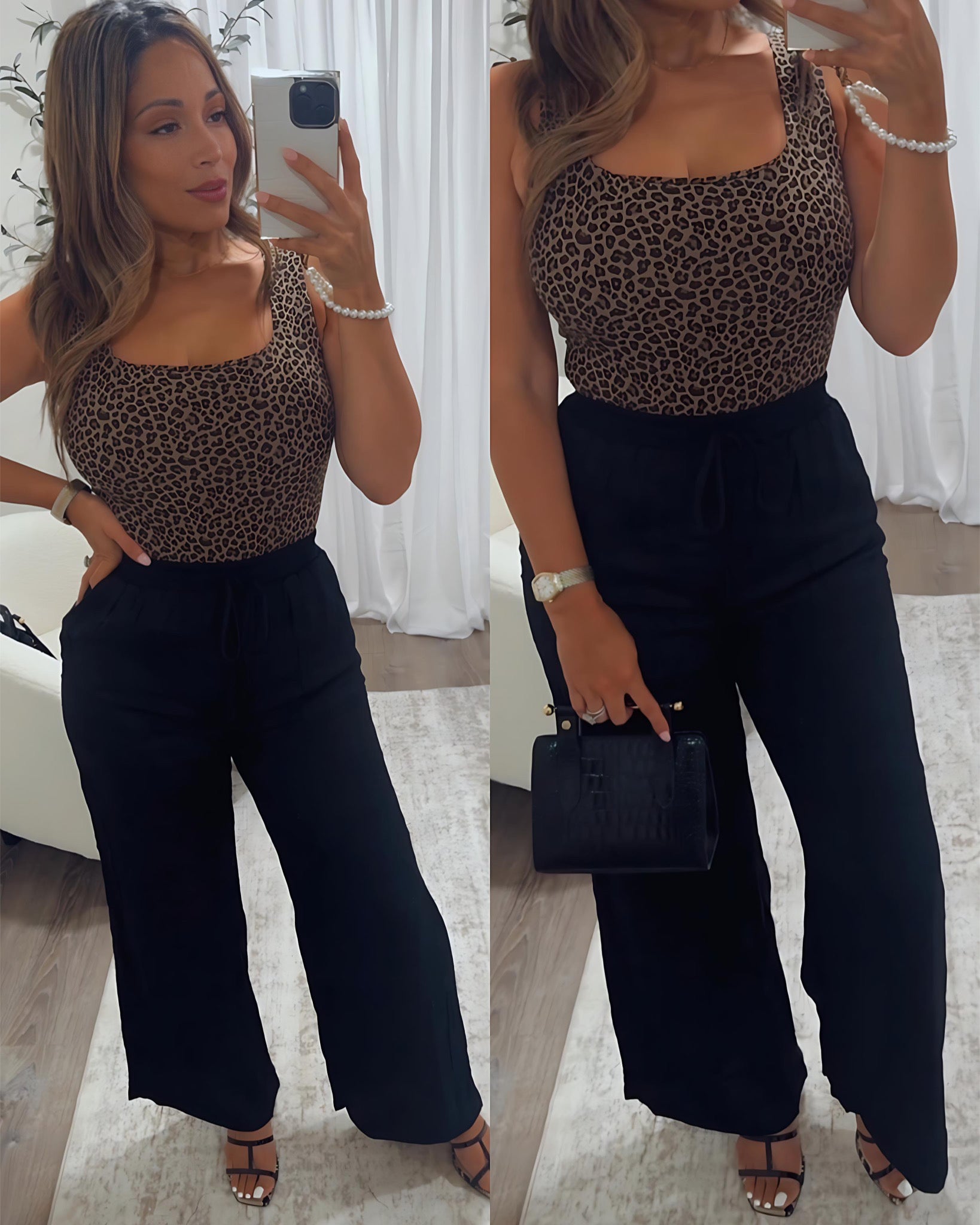 CHARLOTTE SMOCKED HIGH WAIST PANTS