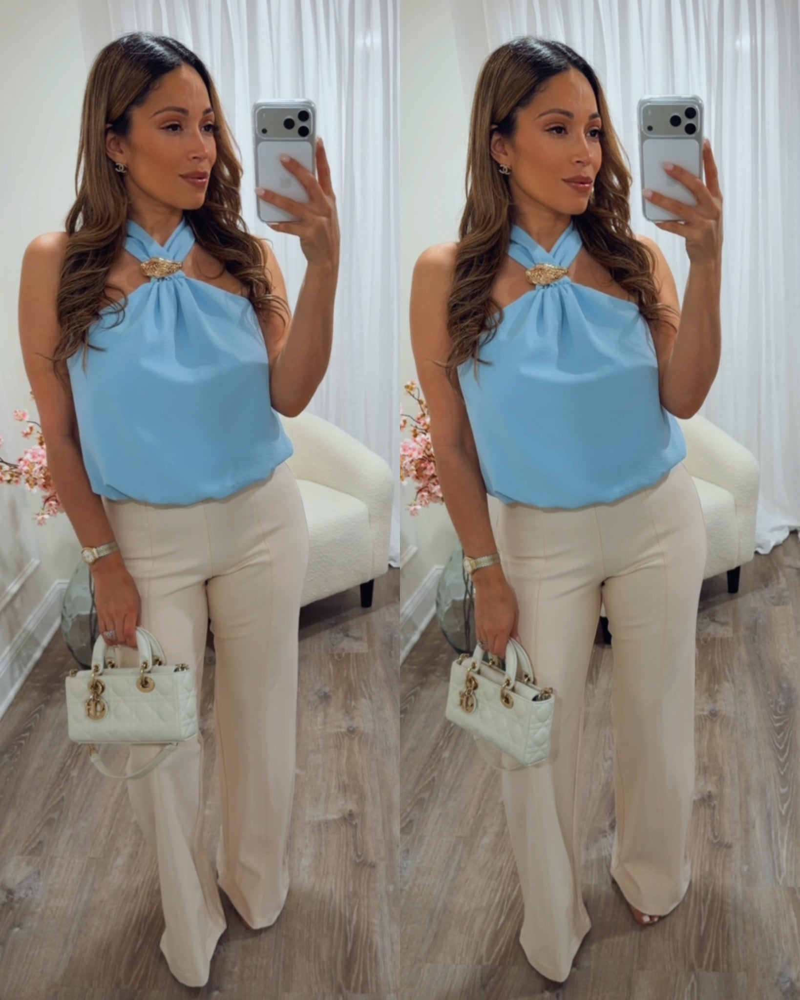 EASTER BRUNCH PONTE PANTS-NATURAL