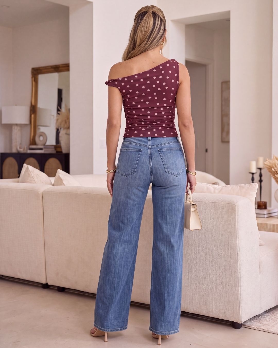 COCKTAIL TWIST POLKA DOT KNIT TOP- SHIPS 9/3