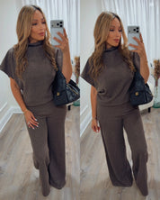 cozy charcoal pants lounge set