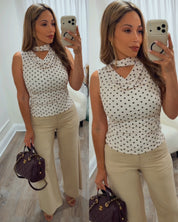 FALL DATE POLKA DOT TOP