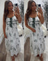woman's print midi dress
