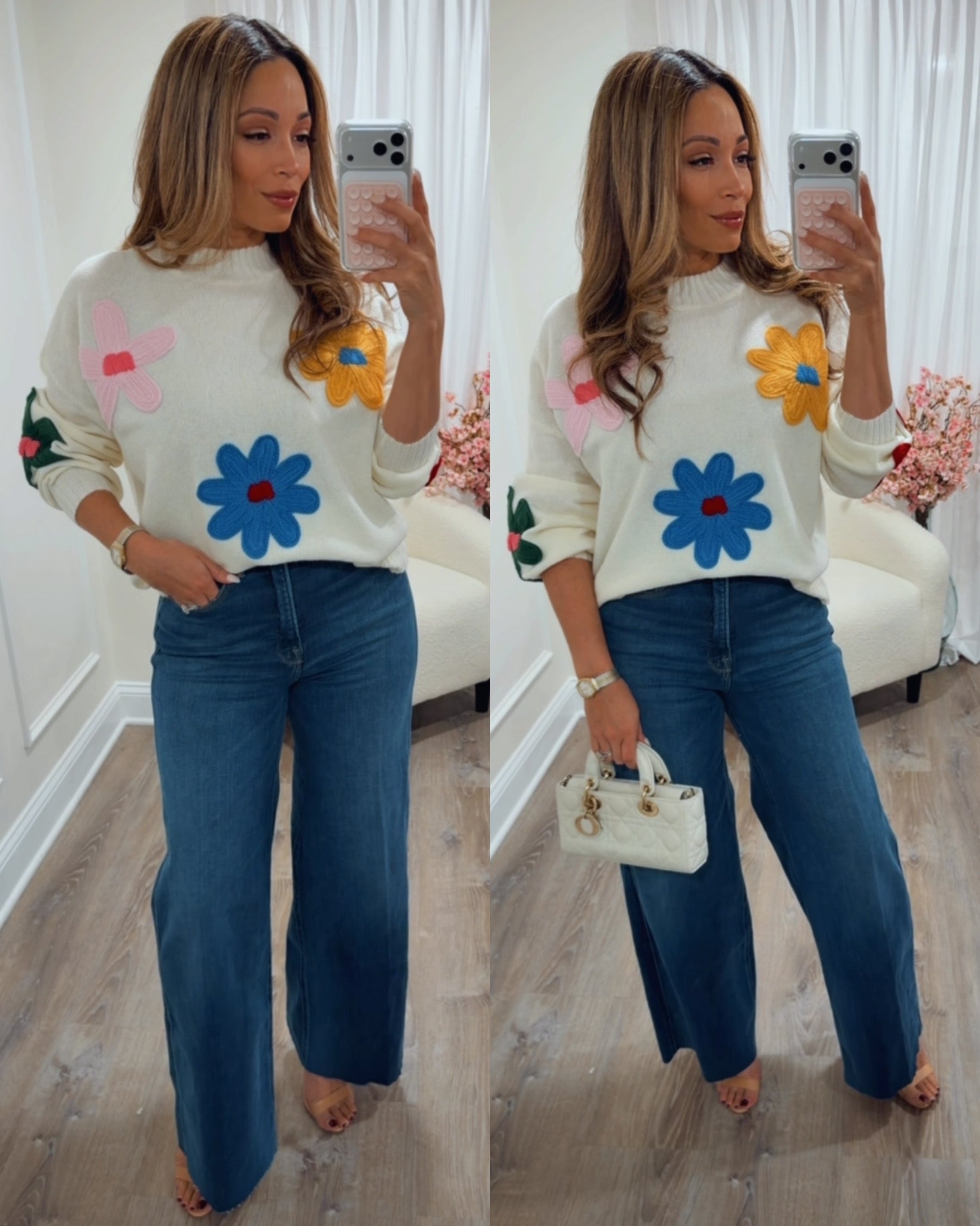 SWEET PETALS KNIT SWEATER