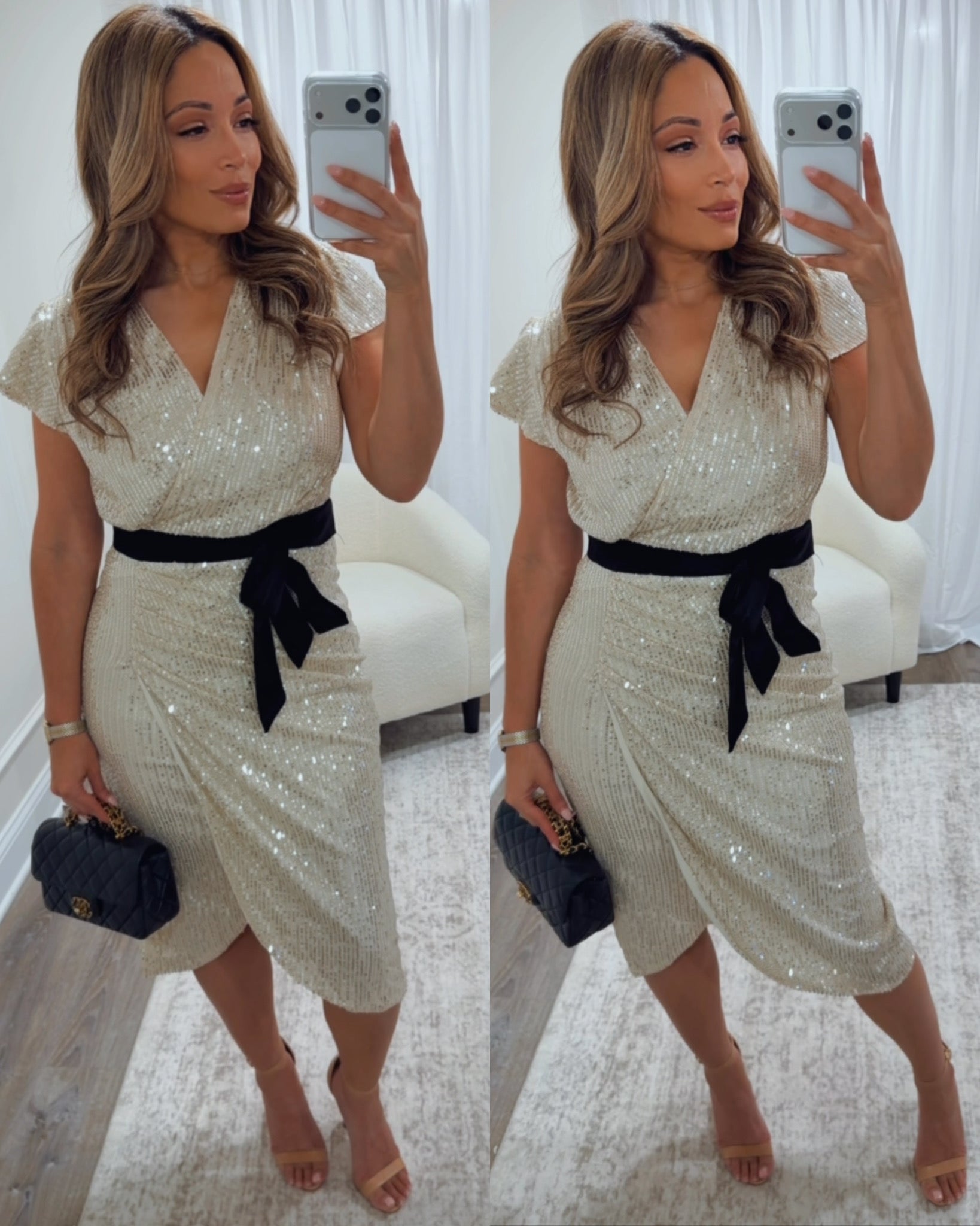 SHIMMER NIGHTS MIDI DRESS