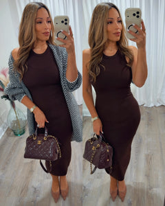 COCO RIBBED MIDI DRESS