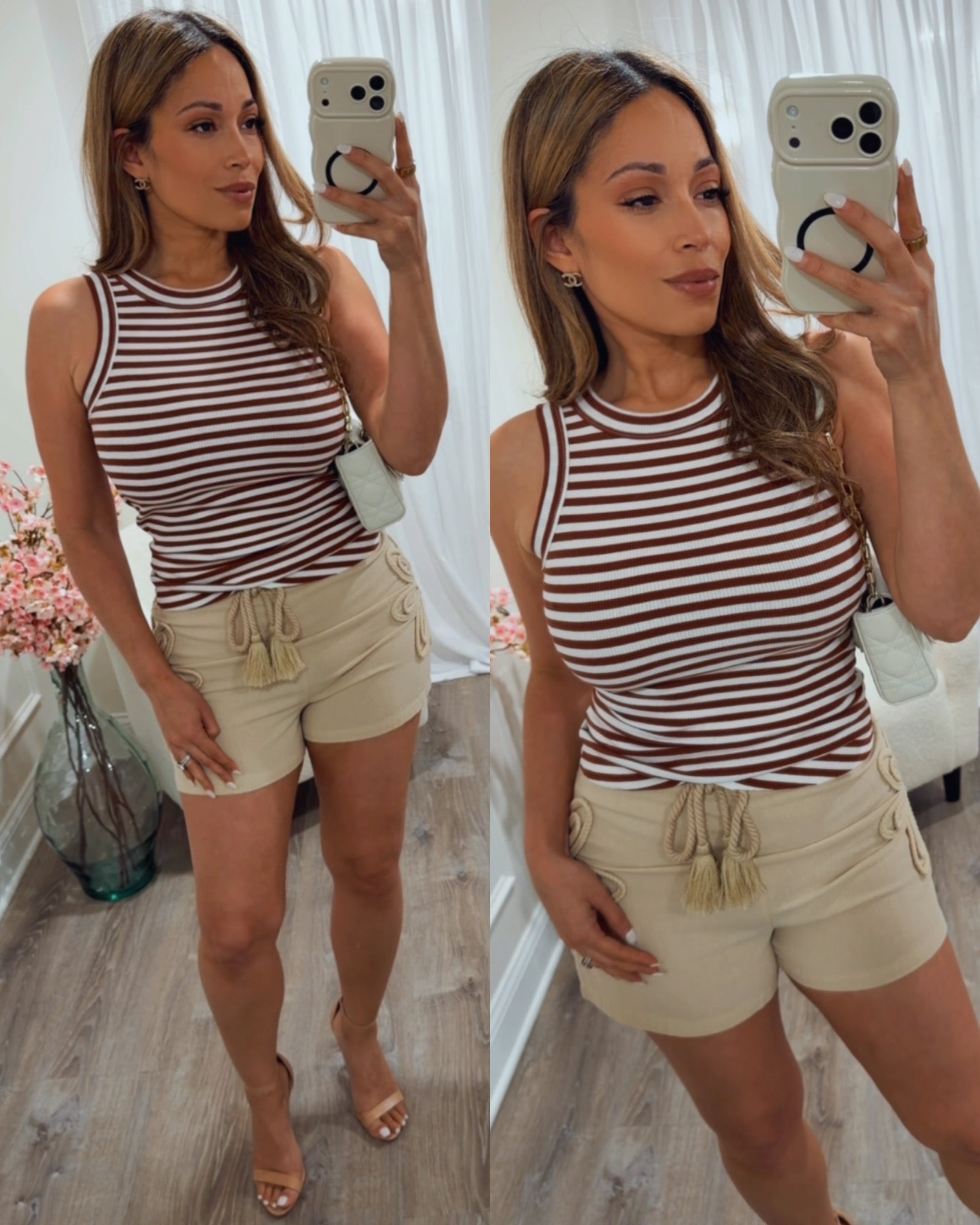 SARA STRIPED RIBBED TANK
