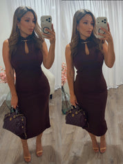 CHOCOLATE DREAMS MIDI DRESS