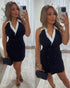 Sleeveless Lapel Collar Double Breast Mini Dress