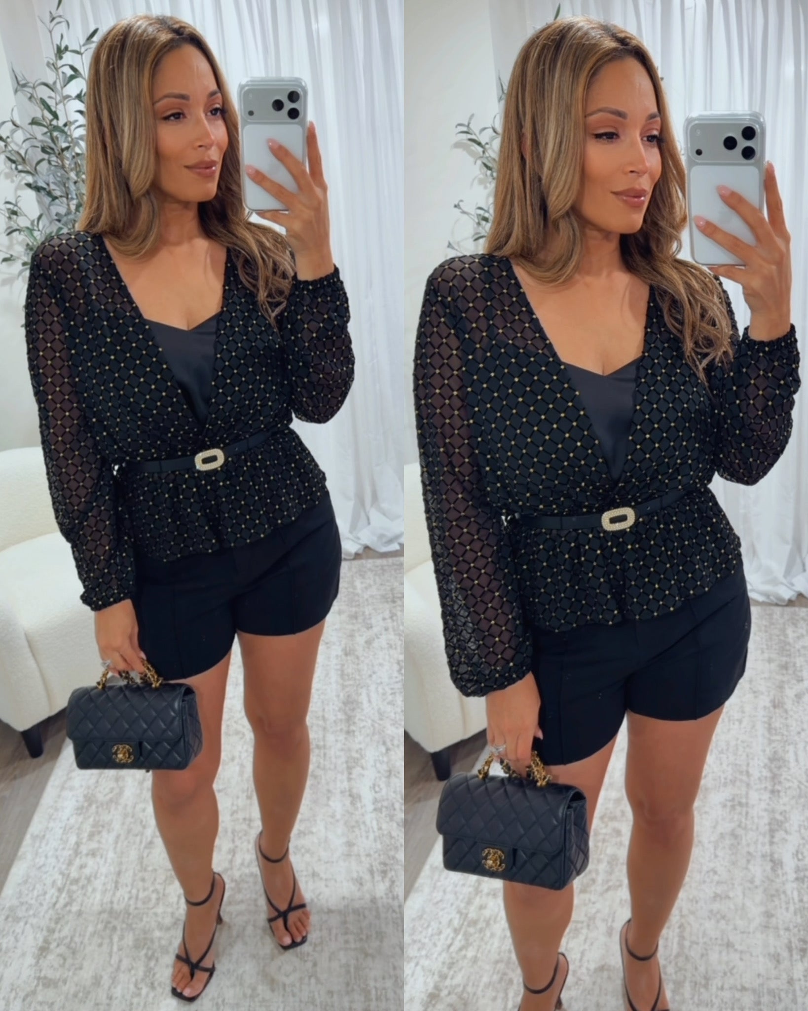 OFFICE HOLIDAY PARTY BELTED TOP