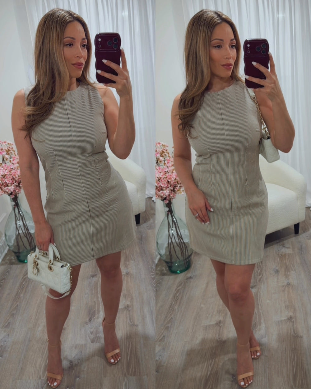 FRIDAY COCKTAIL PINTUCK MINI DRESS