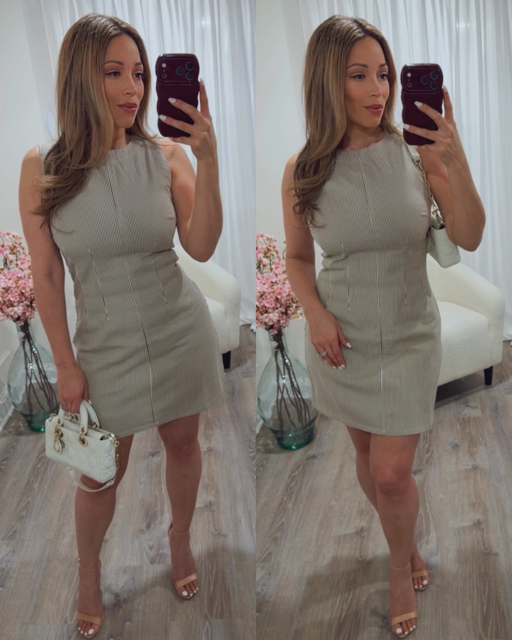 FRIDAY COCKTAIL PINTUCK MINI DRESS