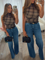 RISEN HIGH RISE WIDE LEG JEANS