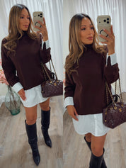 CARRIE CONTRAST SWEATER DRESS