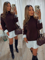 CARRIE CONTRAST SWEATER DRESS