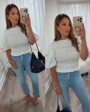CHAI PUFF SLEEVE KNIT TOP
