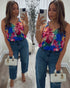 woman's floral print summer top