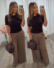 Wide-Leg Twin-Pleat Palazzo Trousers