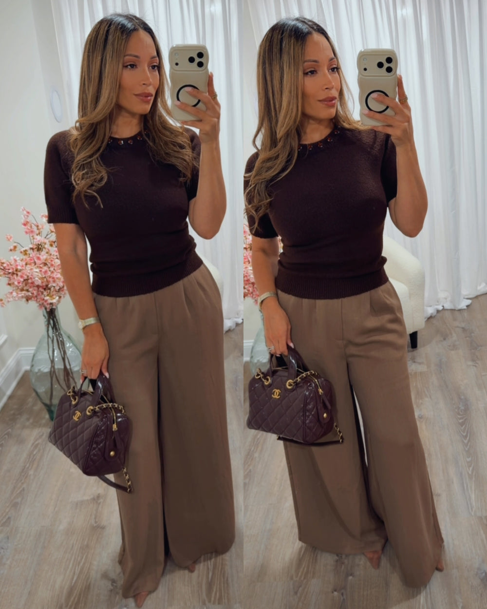 Wide-Leg Twin-Pleat Palazzo Trousers