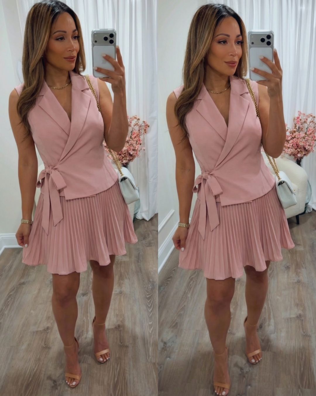 POLLY PLEATED MINI DRESS