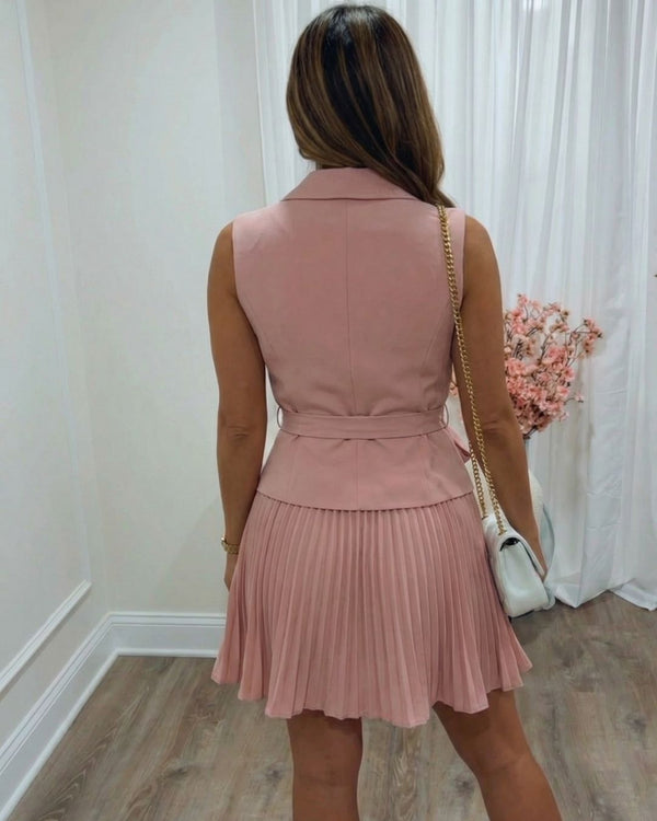 POLLY PLEATED MINI DRESS