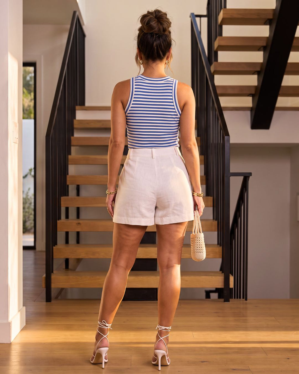 SARA STRIPED RIBBED TANK