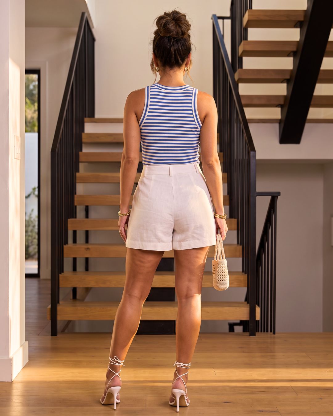SARA STRIPED RIBBED TANK