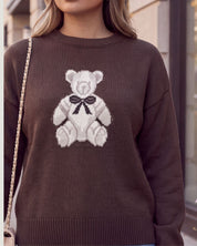 TEDDY BOW GRAPHIC SWEATER