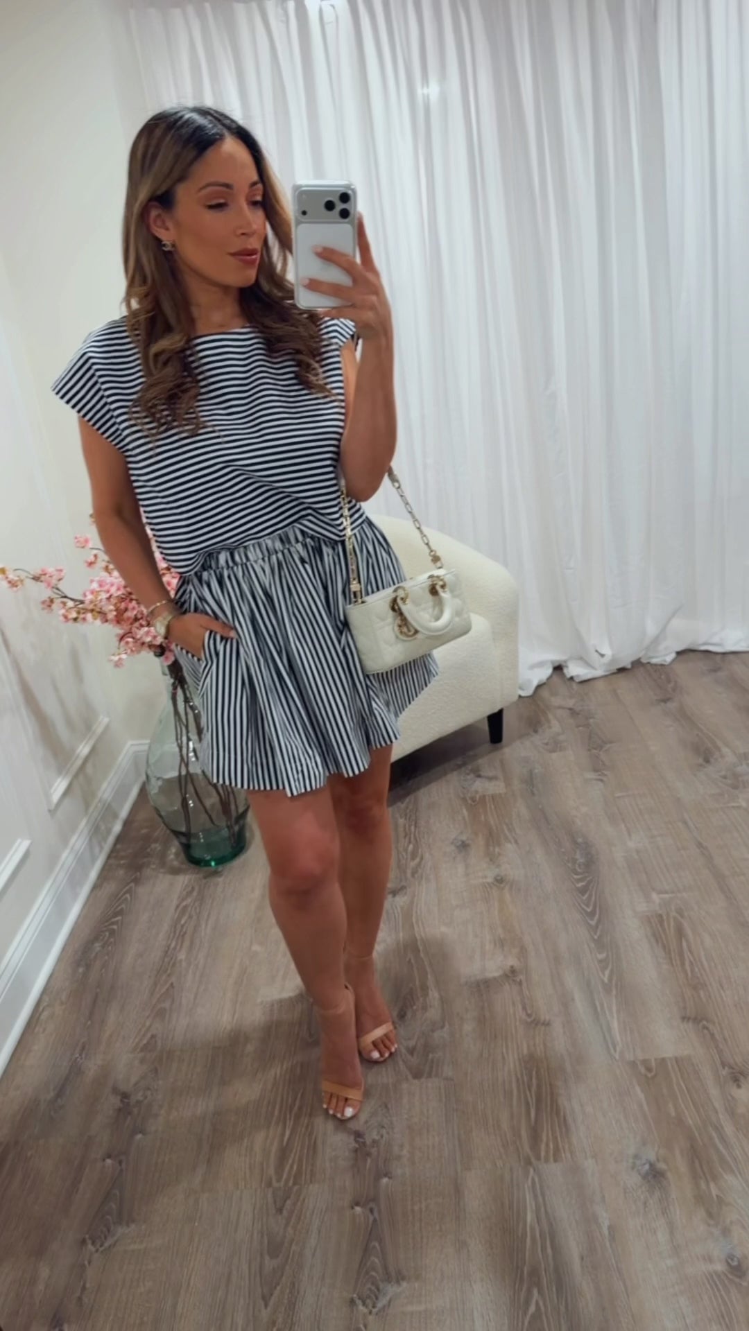 NATALIE STRIPED SKIRT SET