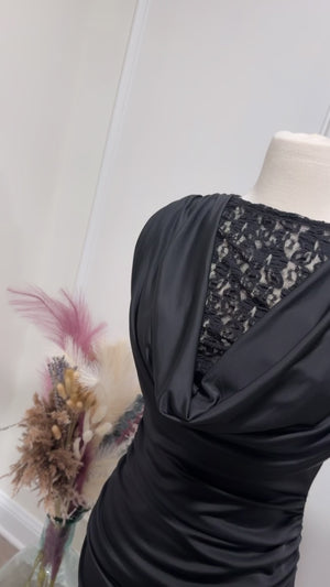 THE ALESSANDRA COWL NECK MIDI DRESS