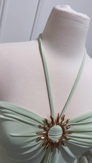 SUN GLOW HALTER KNIT TOP