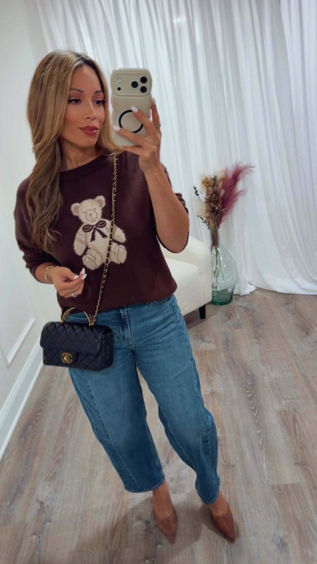 TEDDY BOW GRAPHIC SWEATER
