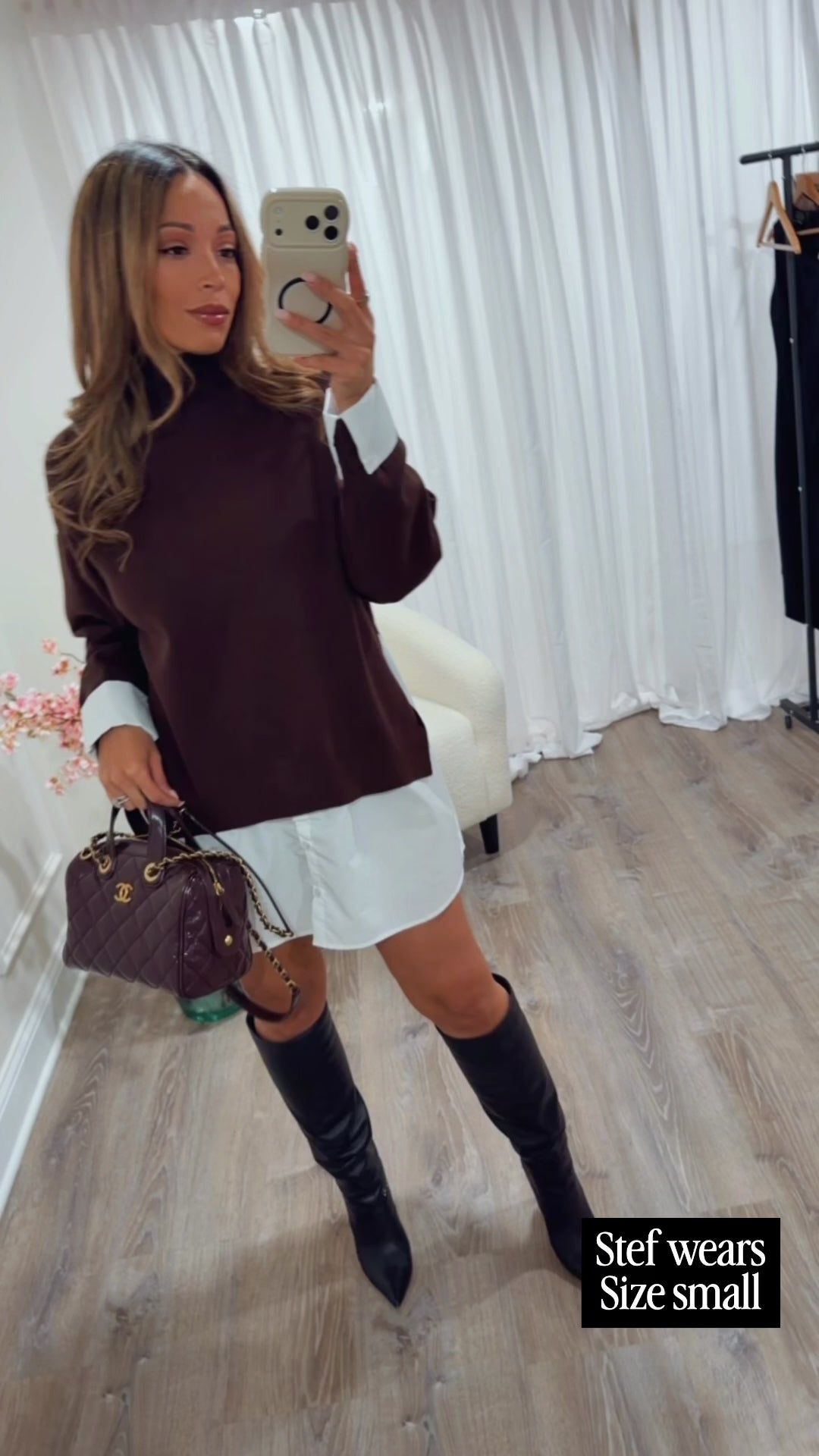 CARRIE CONTRAST SWEATER DRESS