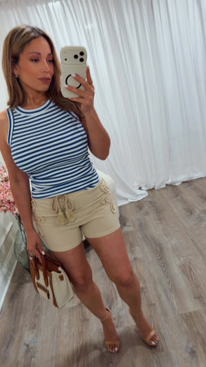 SARA STRIPED RIBBED TANK