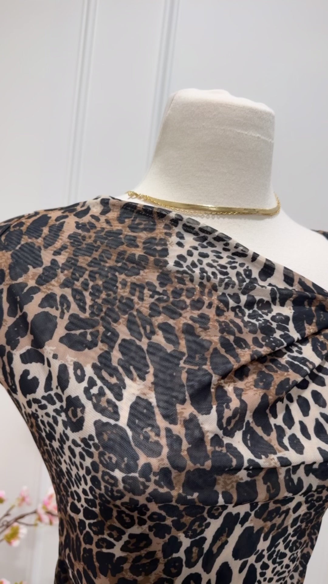 JULIE ASYMMETRICAL CHEETAH TOP