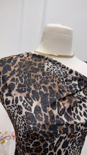 JULIE ASYMMETRICAL CHEETAH TOP