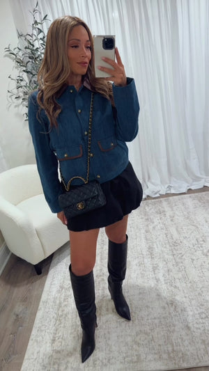 CRISP LEAVES DENIM JACKET