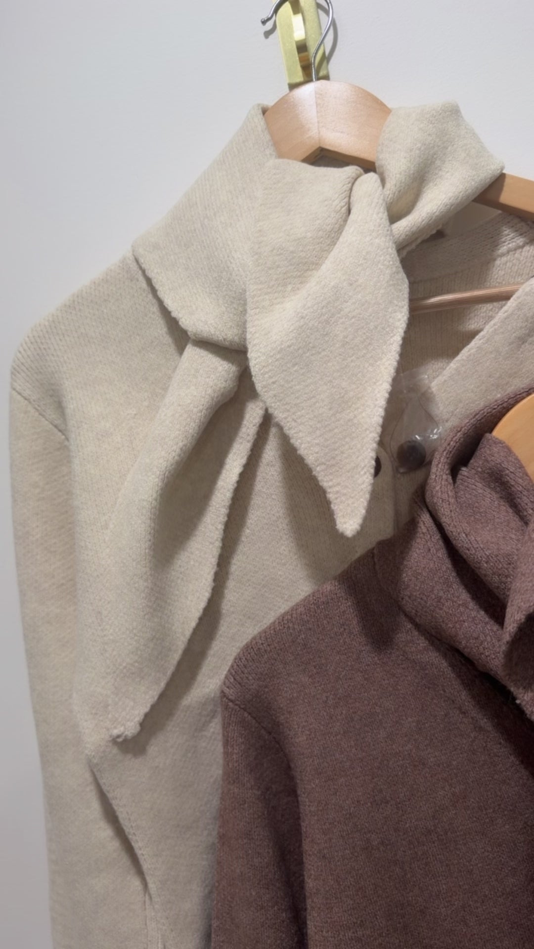 WINE NIGHT SCARF KNIT CARDIGAN-MOCHA
