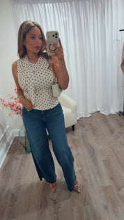 FALL DATE POLKA DOT TOP